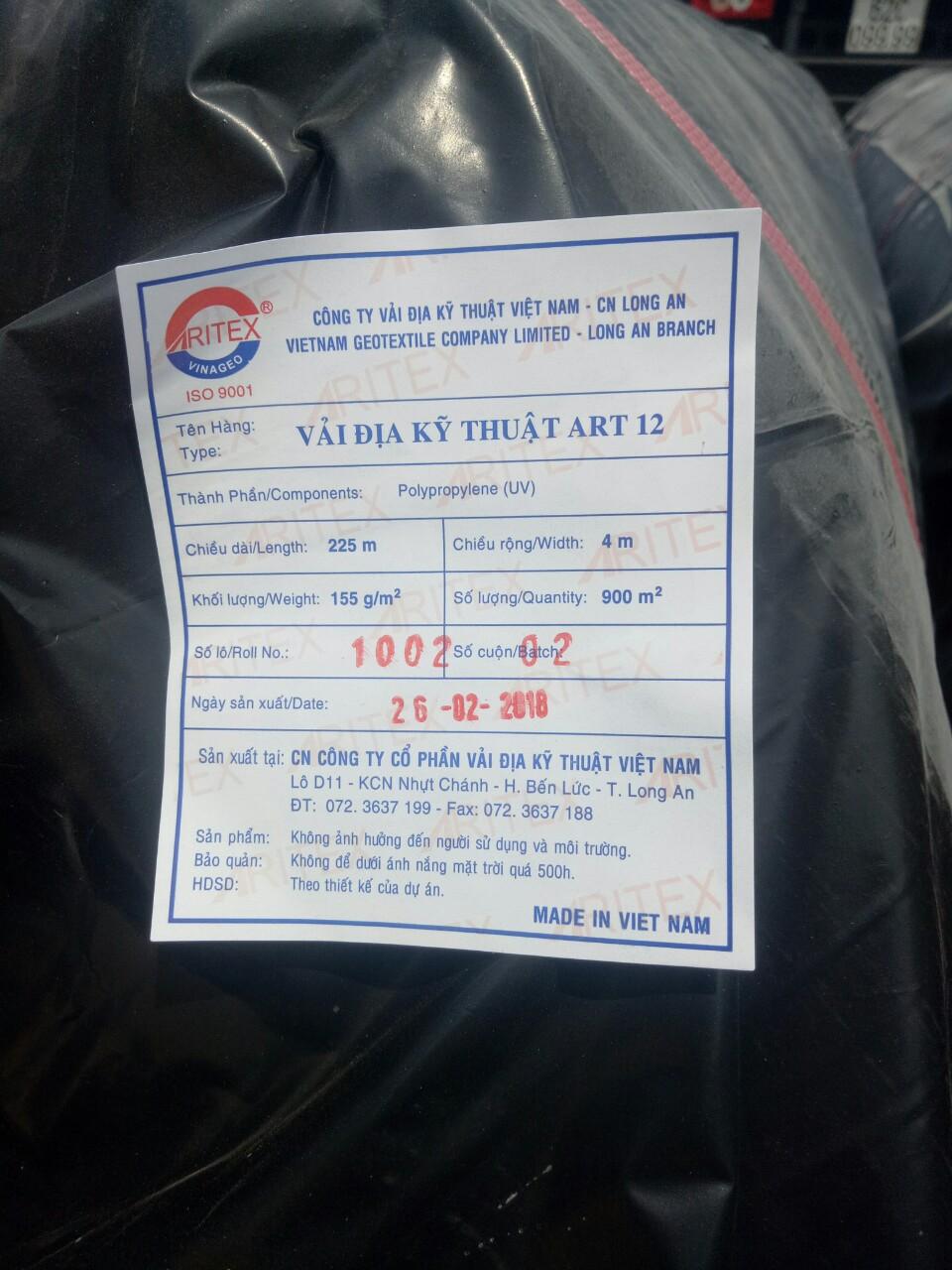 Khối lượng vải địa kỹ thuật trên mét vuông là một chỉ số quan trọng trong thông số vải địa kỹ thuật ART 12